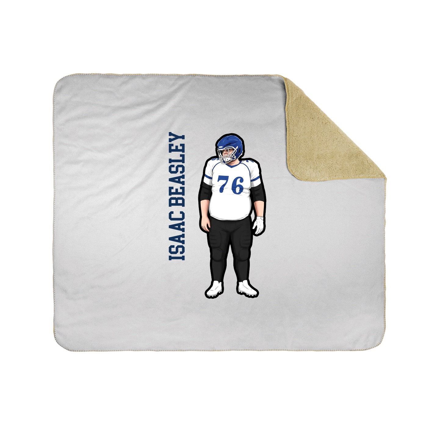 Throw Blanket — Name Vertical in White