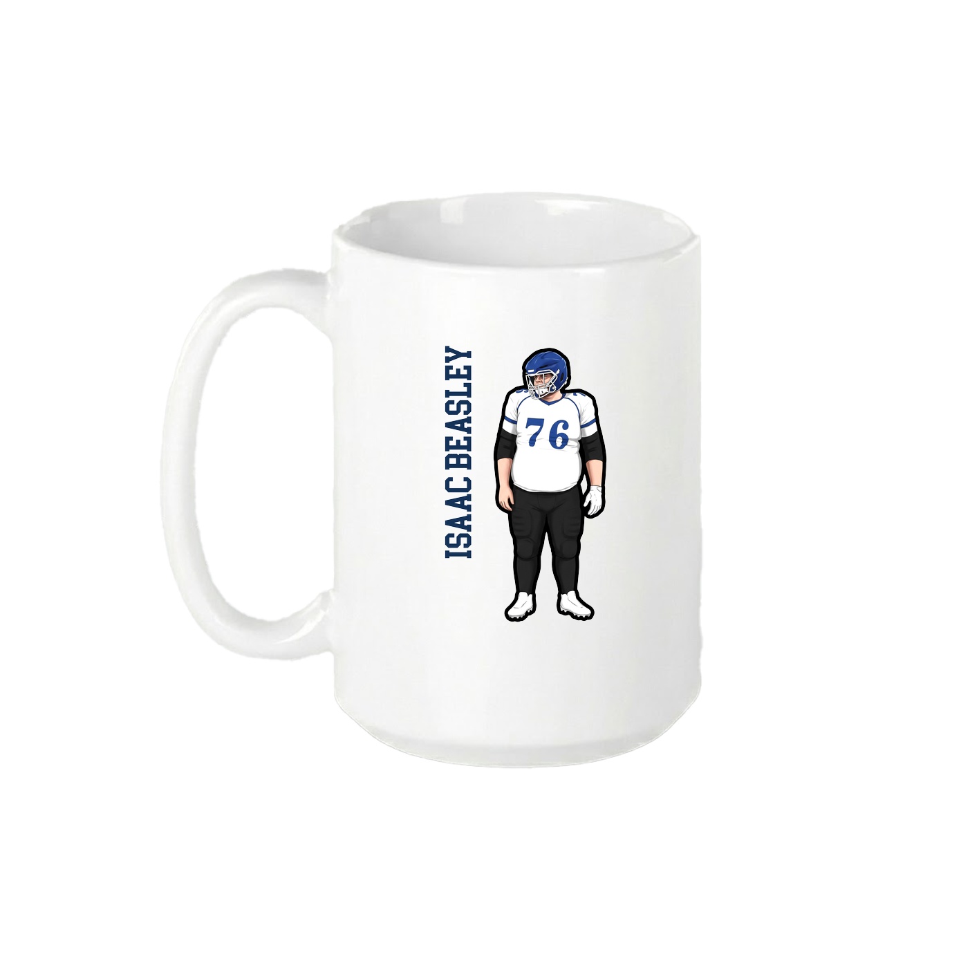 15oz Coffee Mug — Name Vertical in White