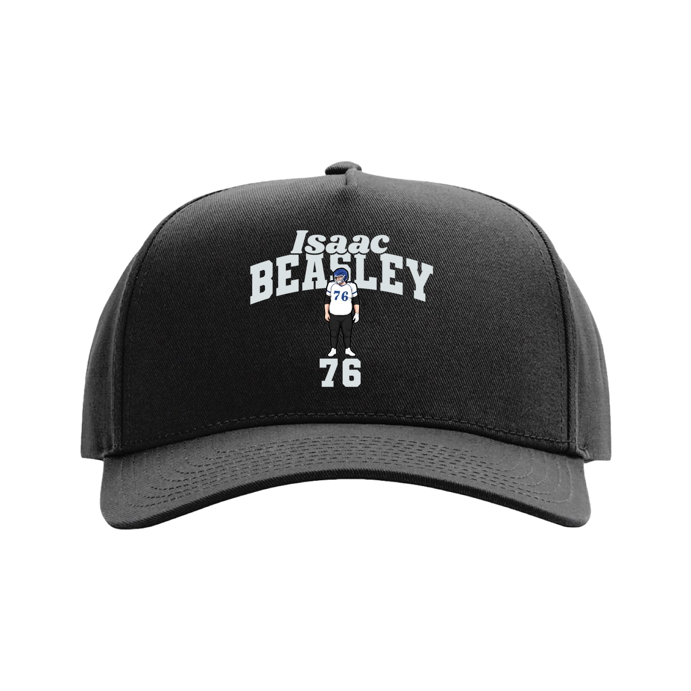 Full Fabric Five-Panel Champ Cap — Signature Arch in Black