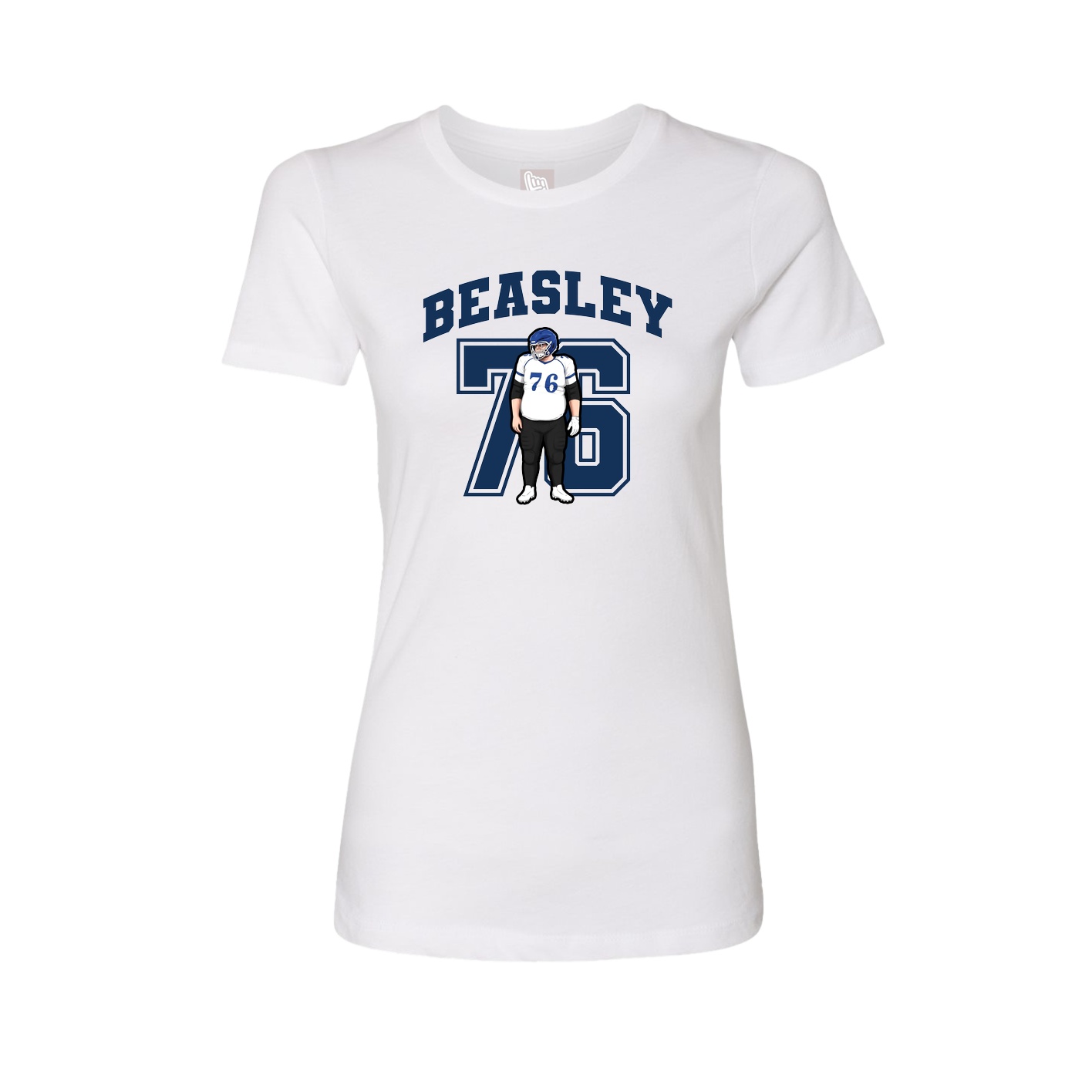 Fitted Women's Tee — Number in White