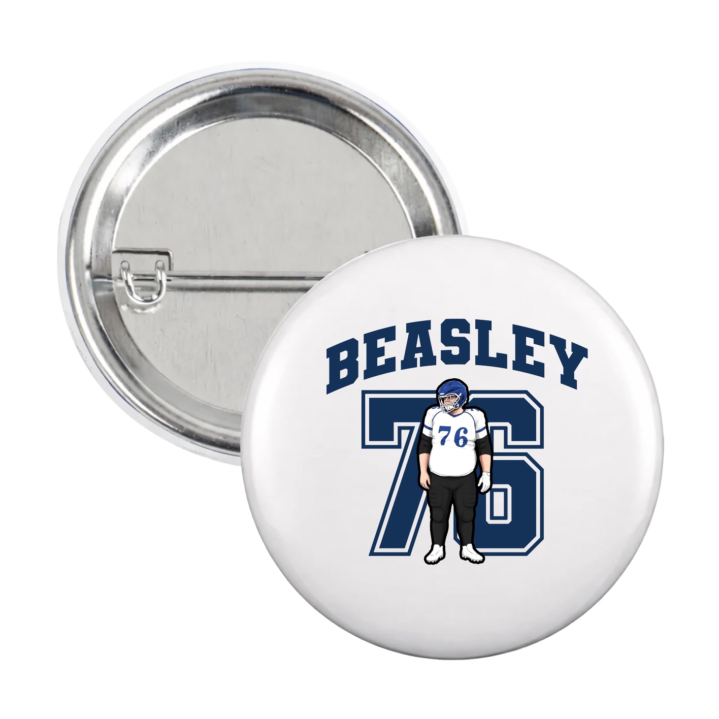 Game Day Button — Number in White