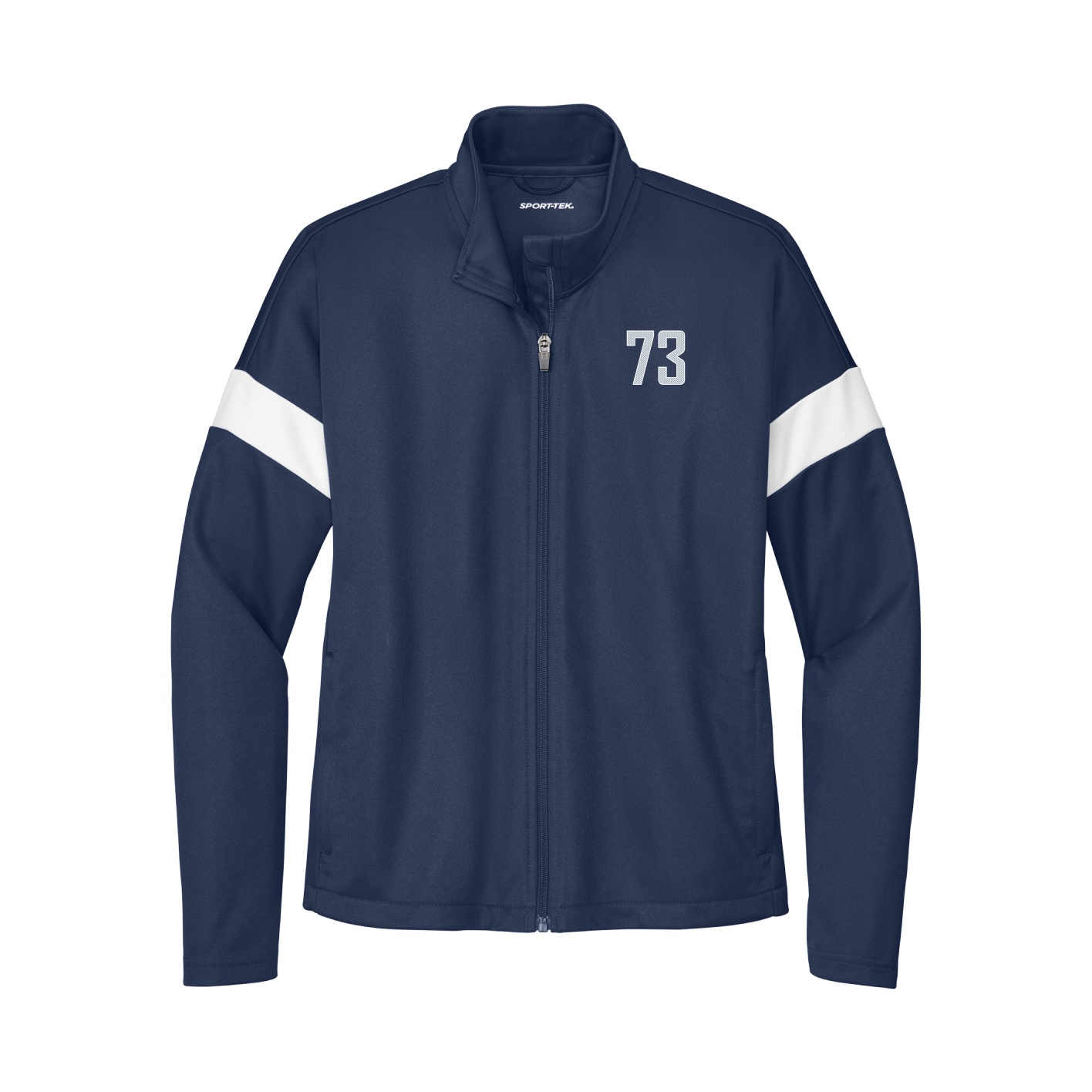 Womens Team Travel Full-Zip Jacket — Front Shirsy in Navy/White