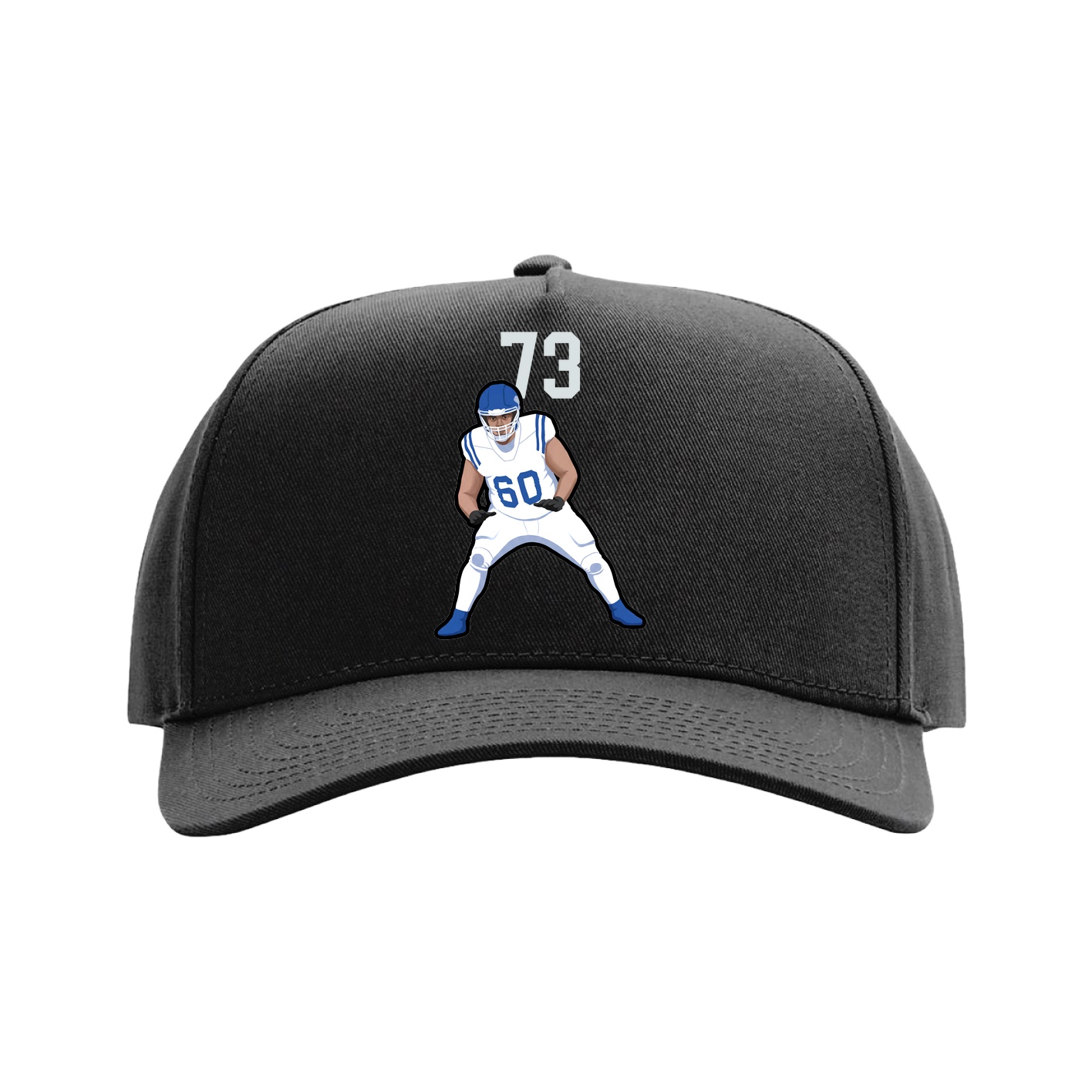 Full Fabric Five-Panel Champ Cap — Number Top in Black