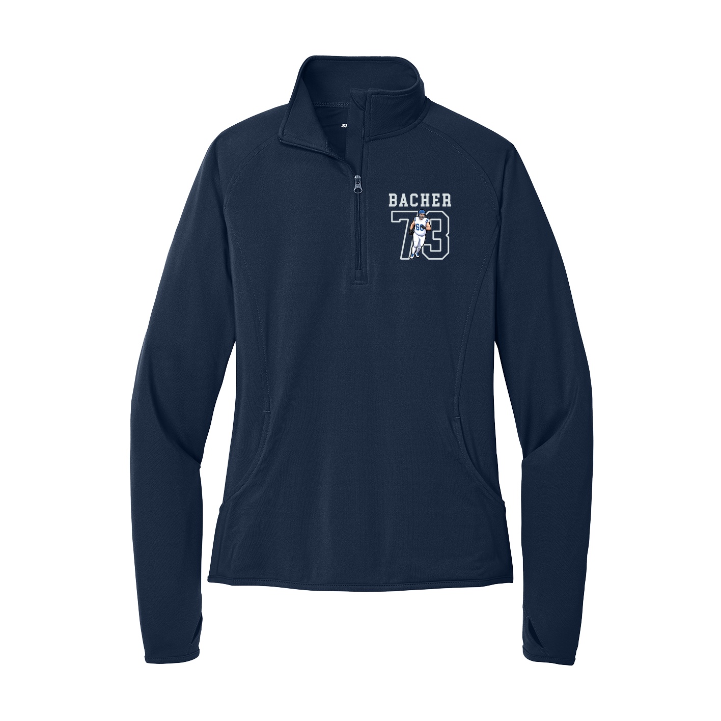 Women's Q-Zip Pullover — Shirsey in Navy