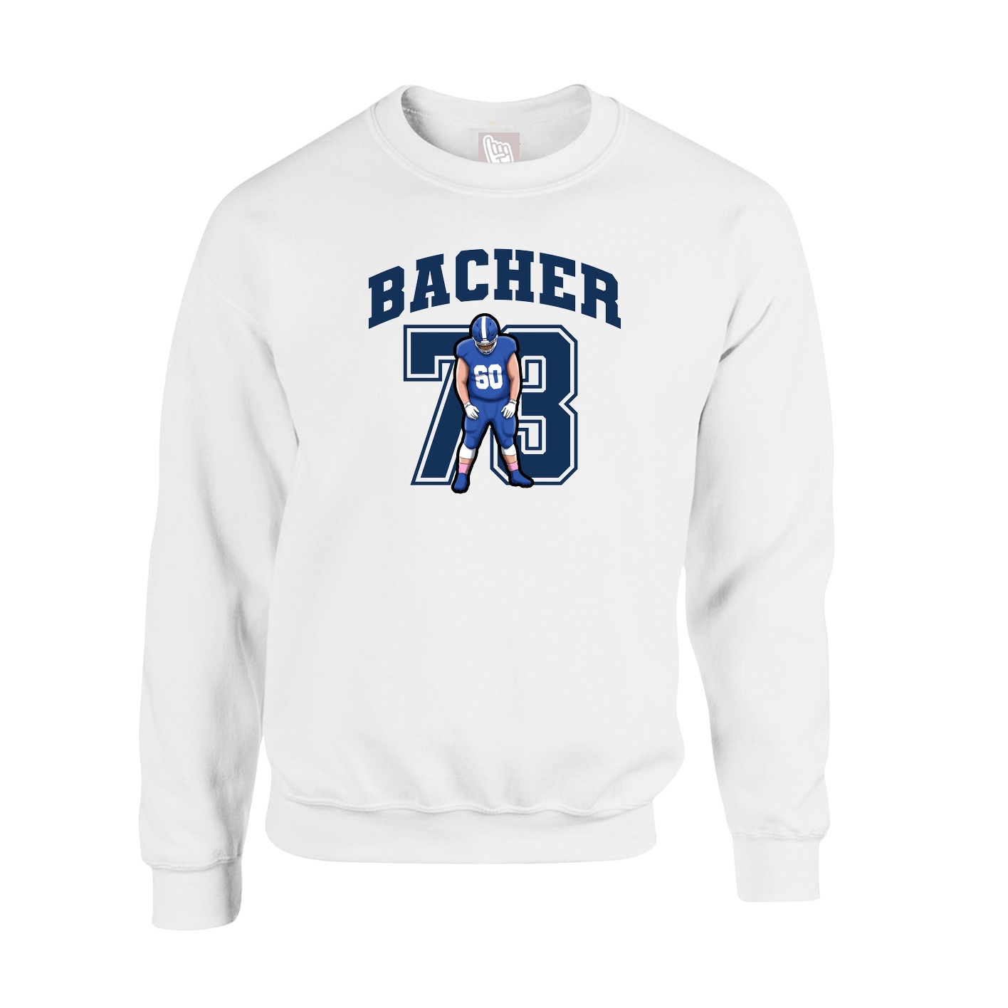 Fleece Crew — Number in White