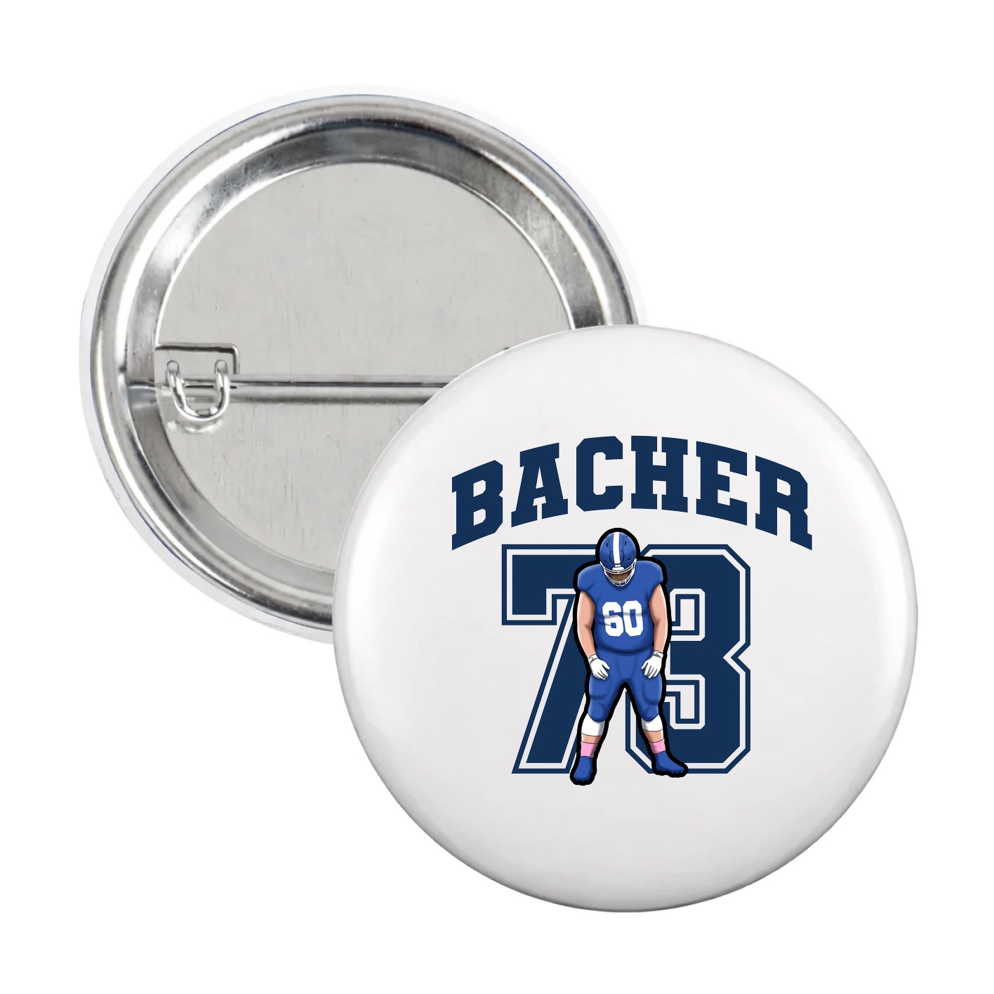 Game Day Button — Number in White