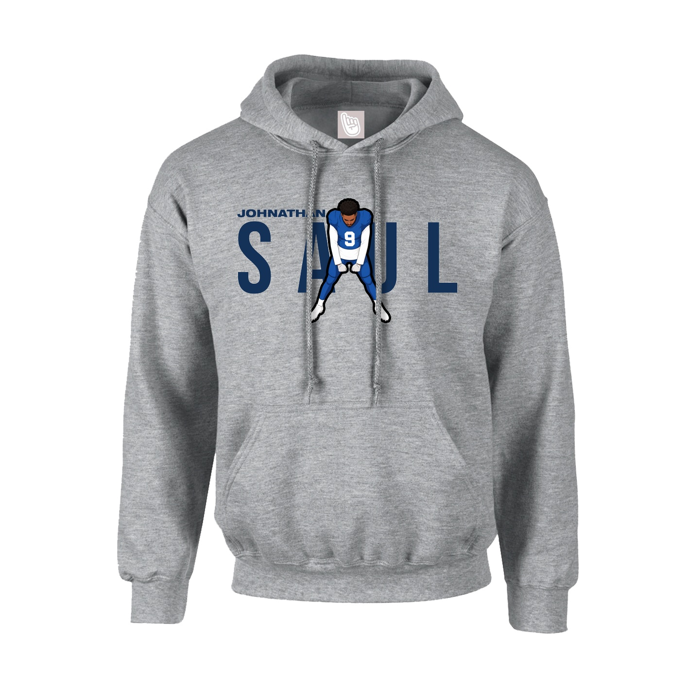 Youth Hoodie — Player Name in Grey