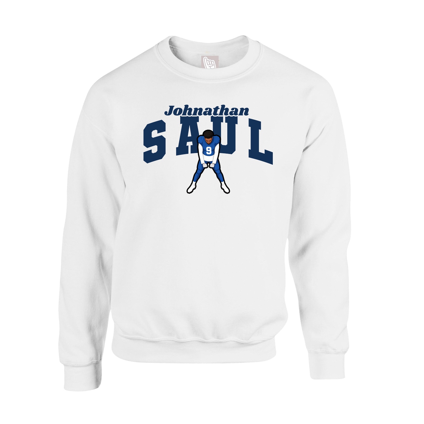 Fleece Crew — Signature Arch in White