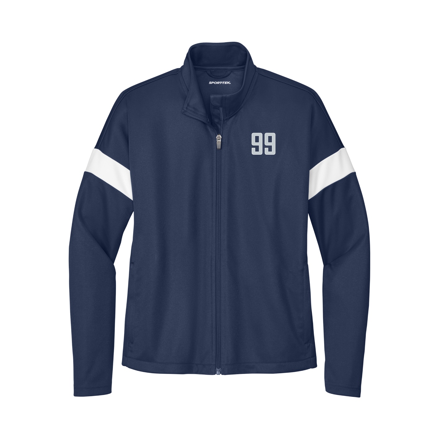 Womens Team Travel Full-Zip Jacket — Front Shirsy in Navy/White