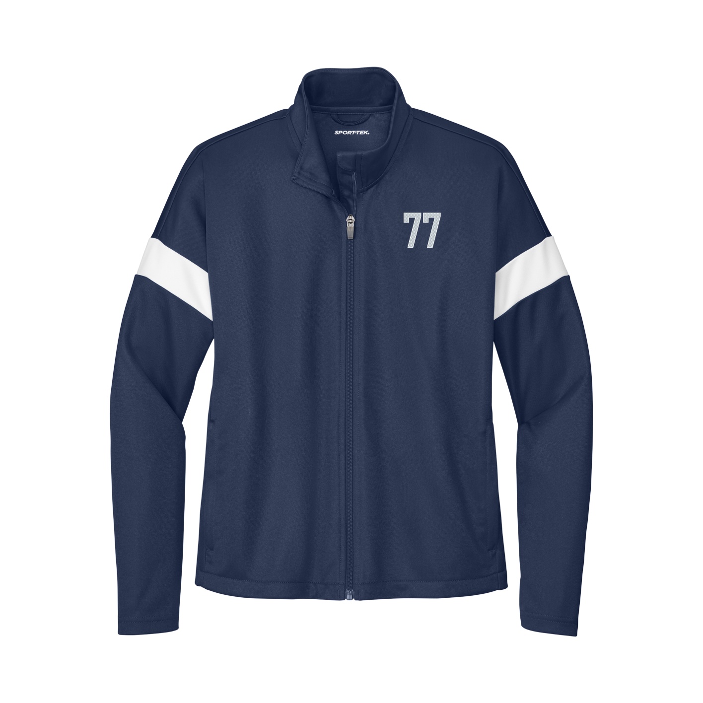 Womens Team Travel Full-Zip Jacket — Front Shirsy in Navy/White