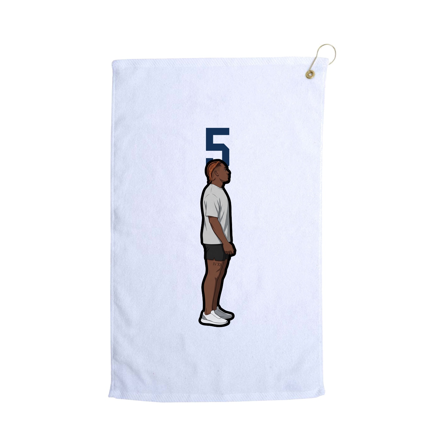 Golf Towel — Number Top in White