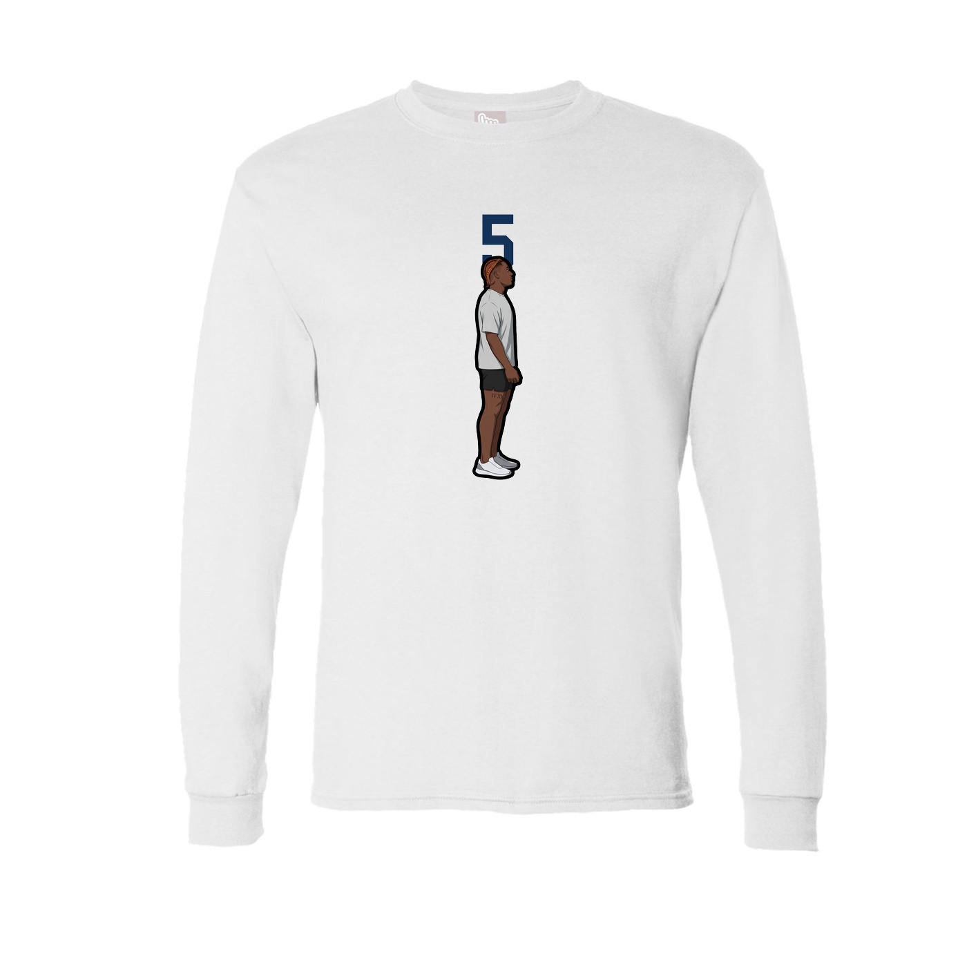 Long Sleeve Tee — Number Top in White