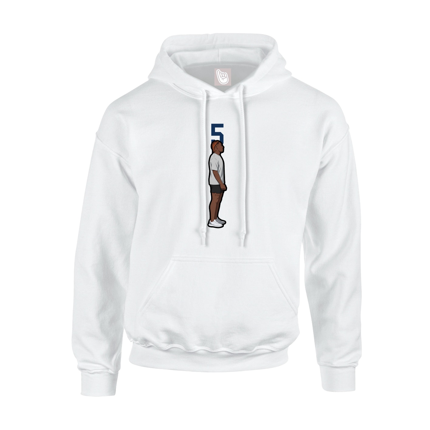 Youth Hoodie — Number Top in White