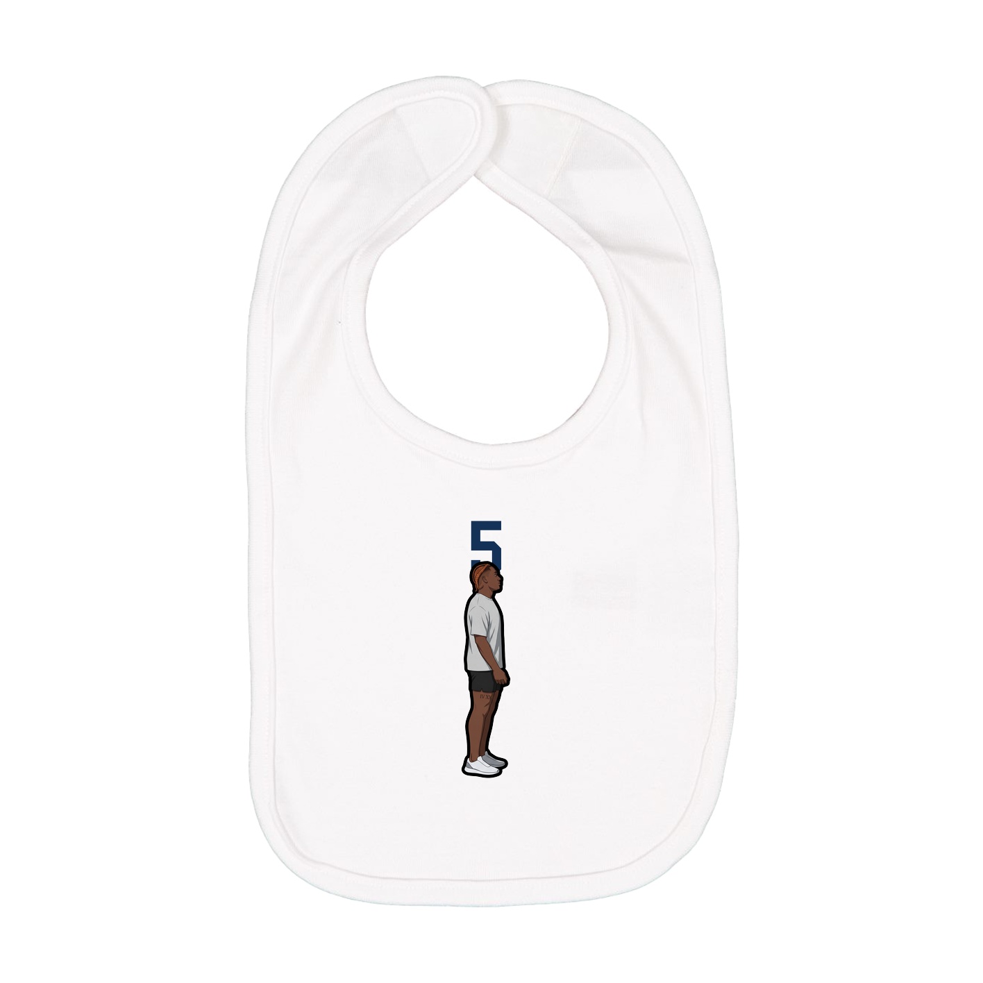 Infant Bib — Number Top in White
