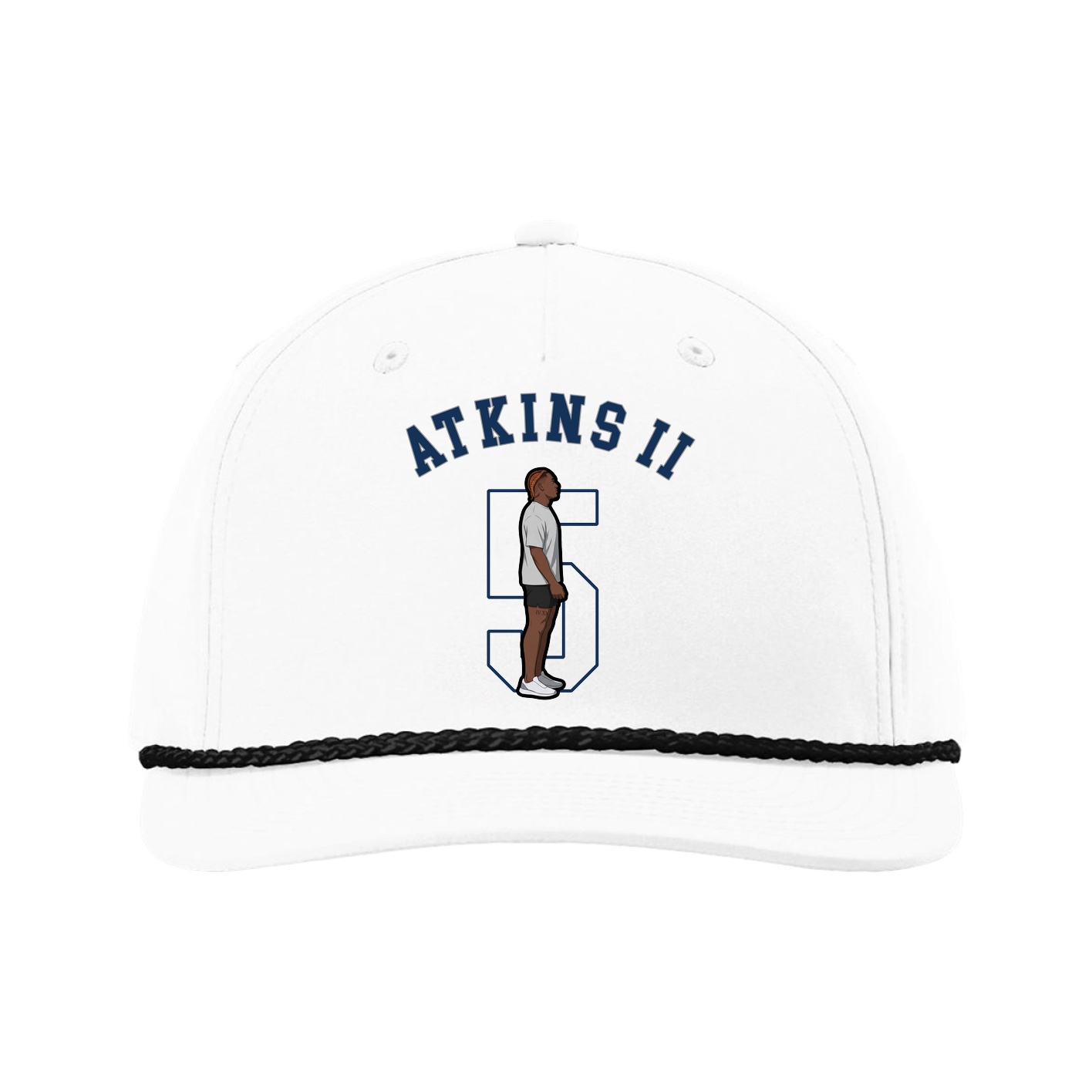 Five-Panel Classic Rope Cap — Shirsey Arch in White