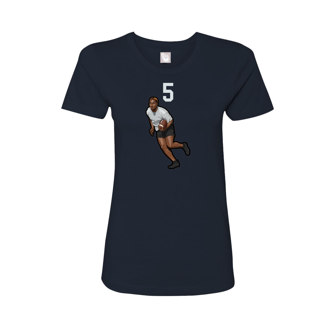 Fitted Women's Tee — Number Top in Navy