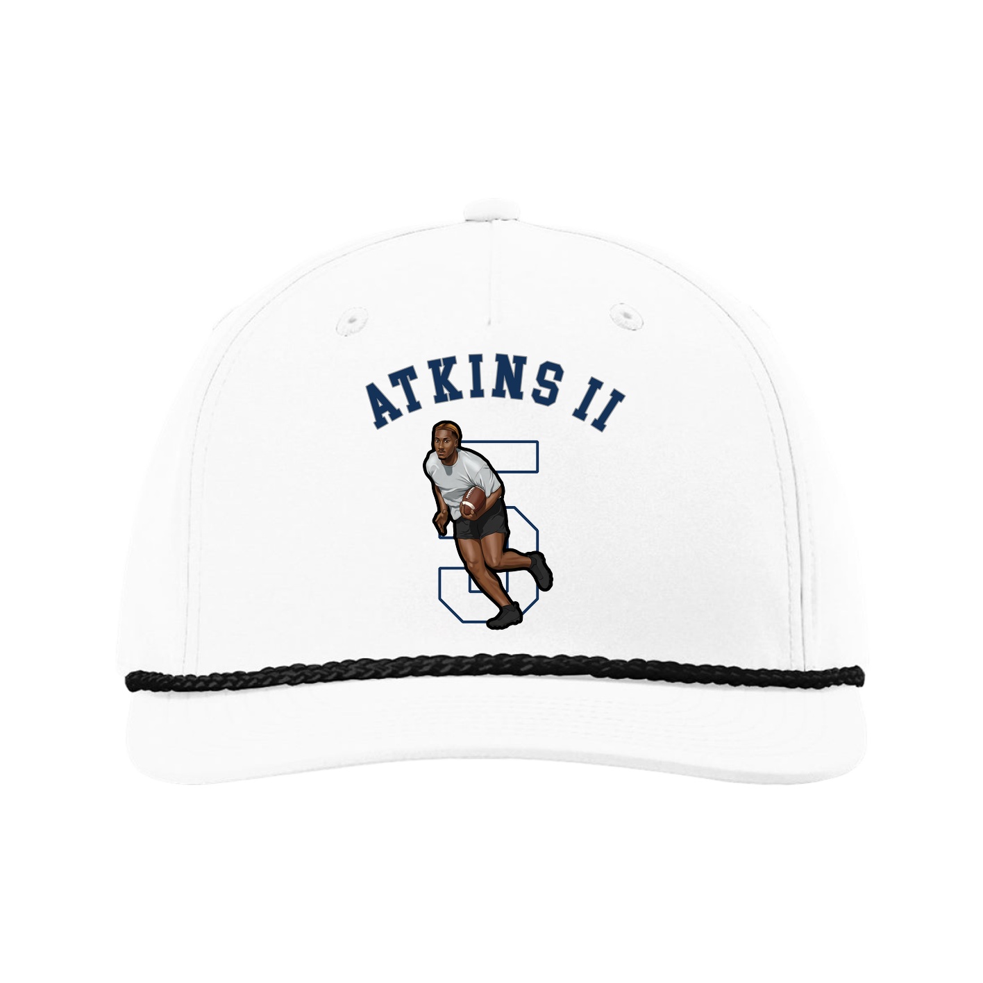 Five-Panel Classic Rope Cap — Shirsey Arch in White