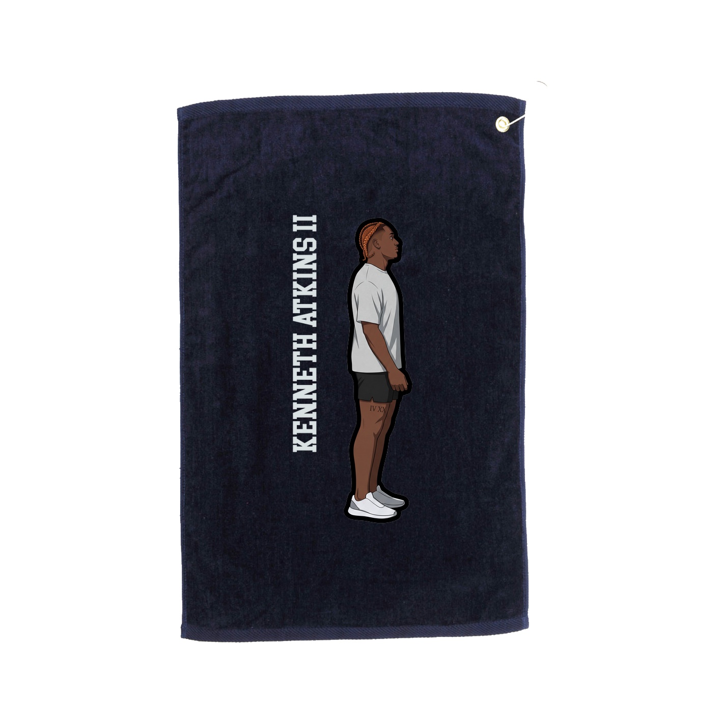 Golf Towel — Name Vertical in Navy