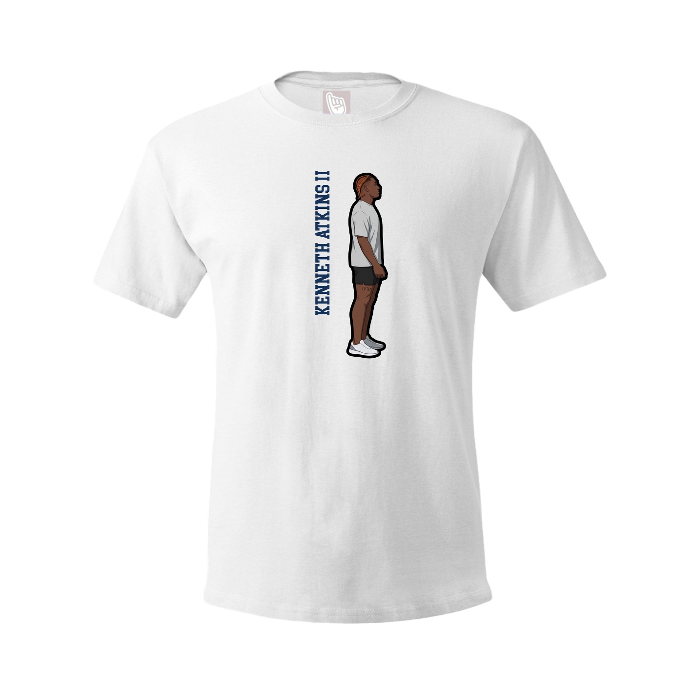 Youth Tee — Name Vertical in White