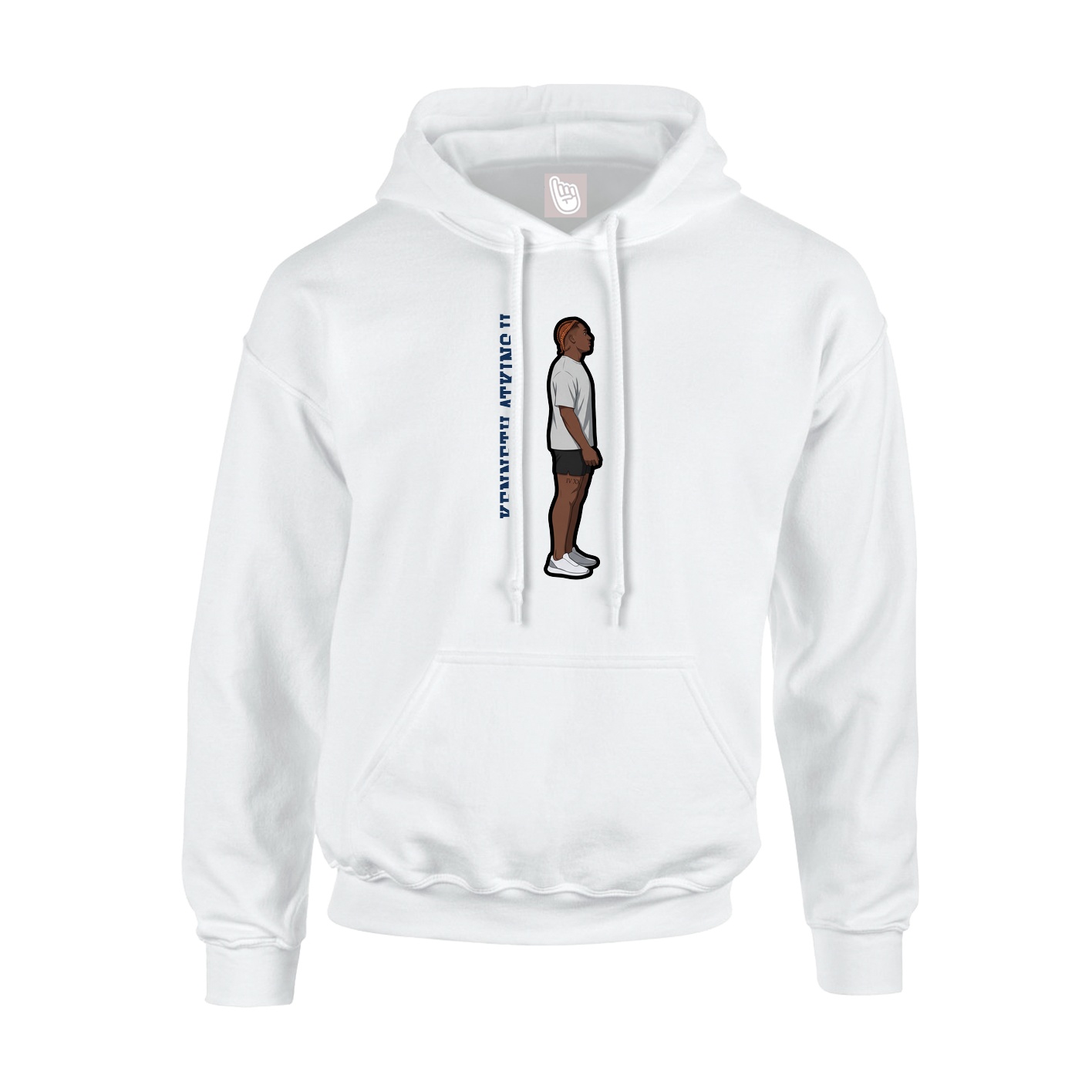 Hoodie — Name Vertical in White