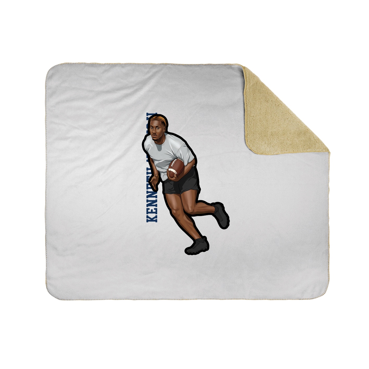 Throw Blanket — Name Vertical in White