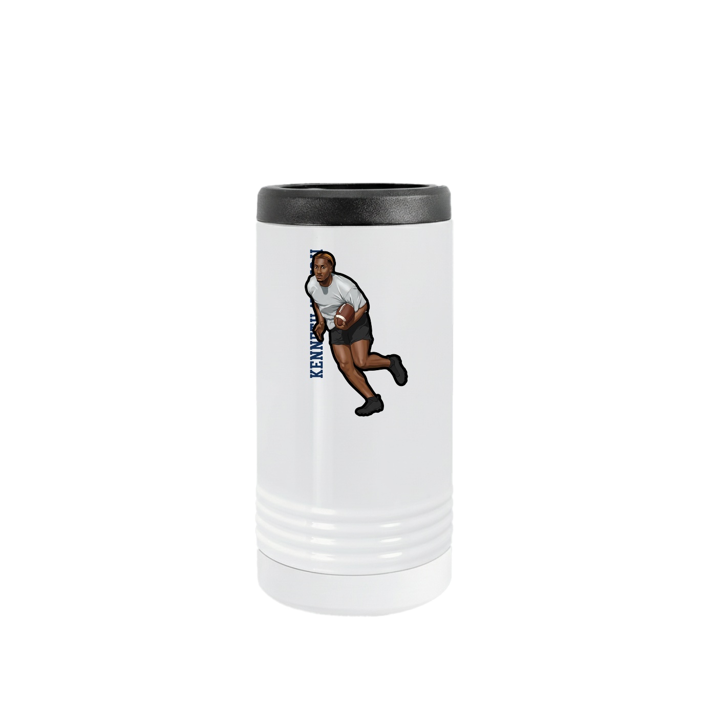Slim Beverage Holder — Name Vertical in White