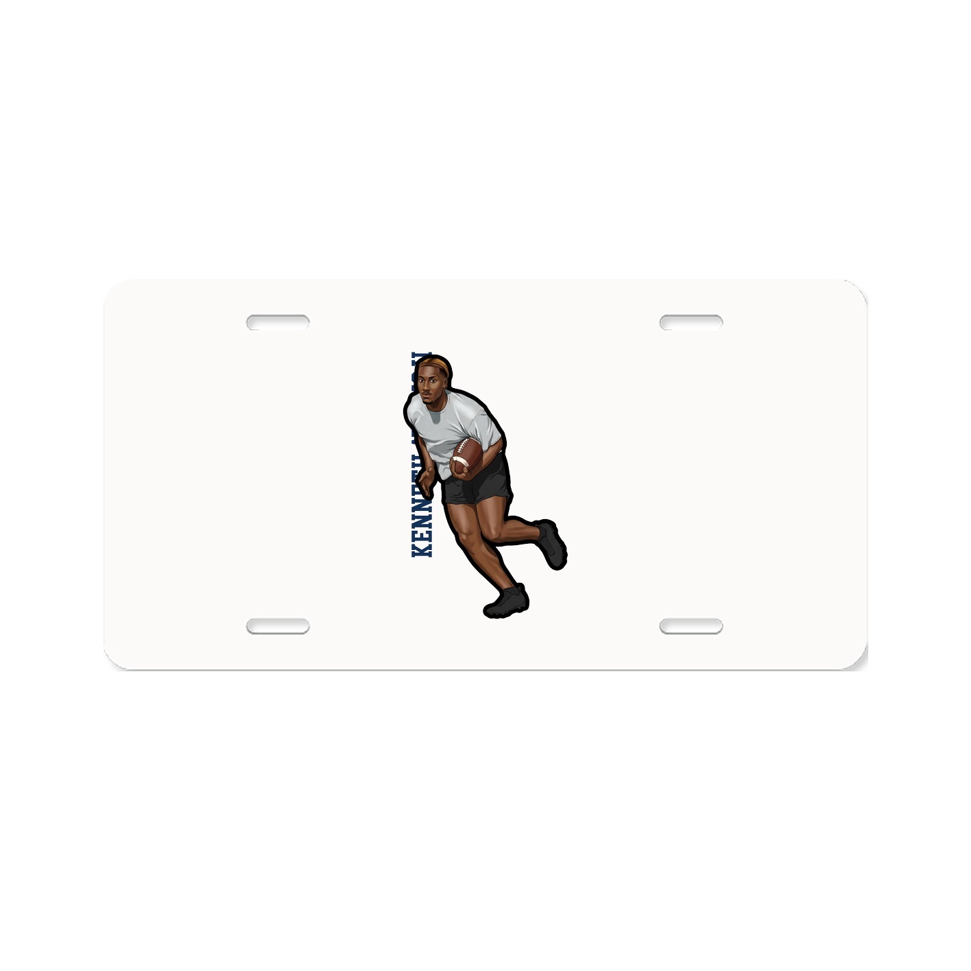 License Plate — Name Vertical in Classic