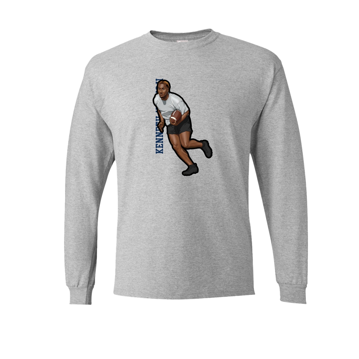 Long Sleeve Tee — Name Vertical in Grey