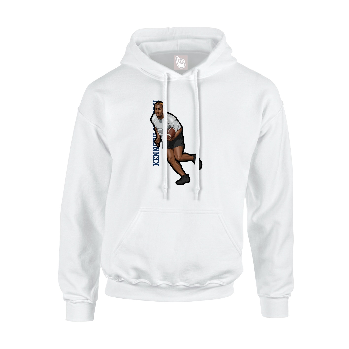 Hoodie — Name Vertical in White
