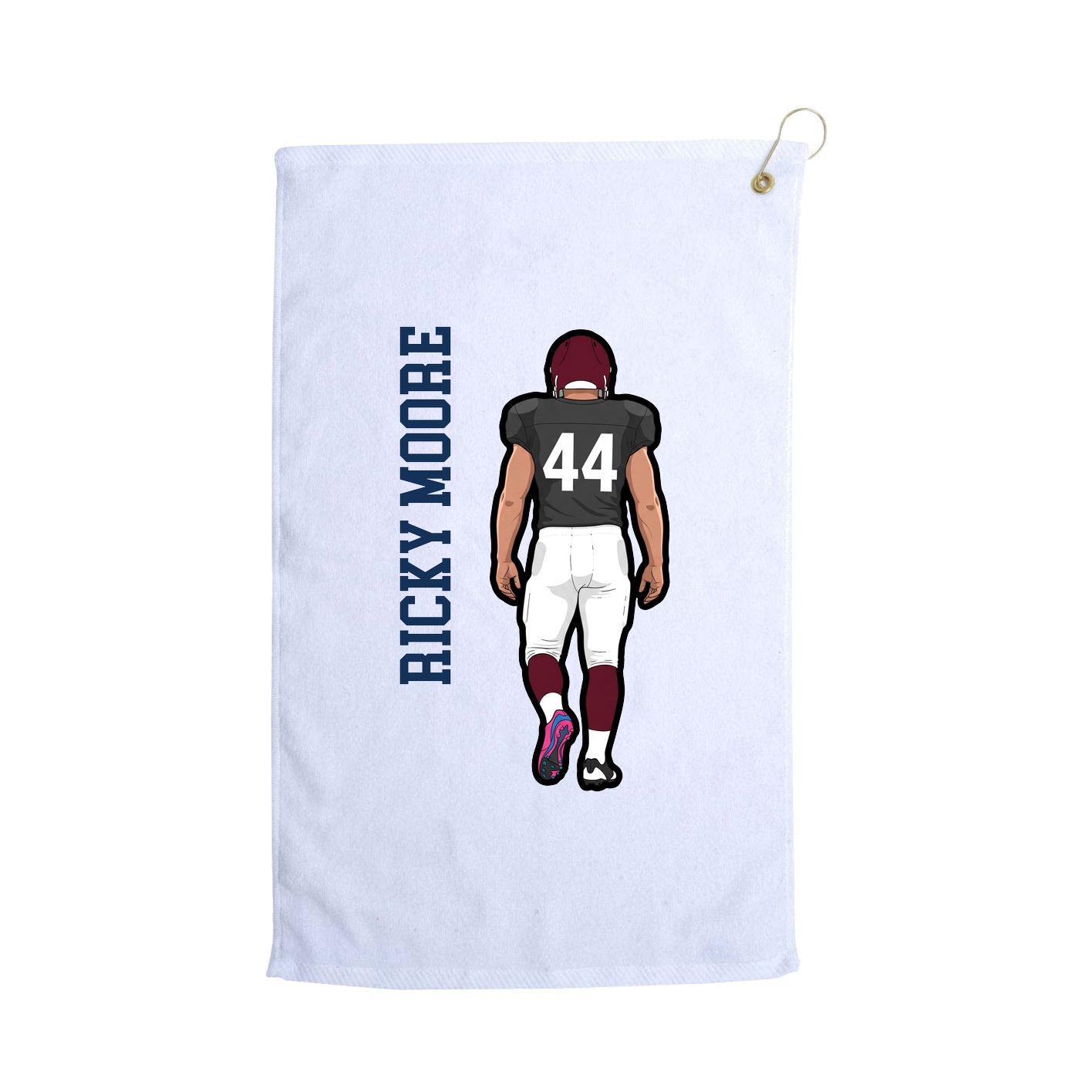 Golf Towel — Name Vertical in White