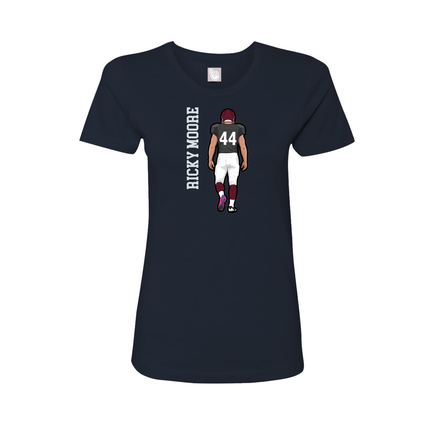 Fitted Women's Tee — Name Vertical in Navy