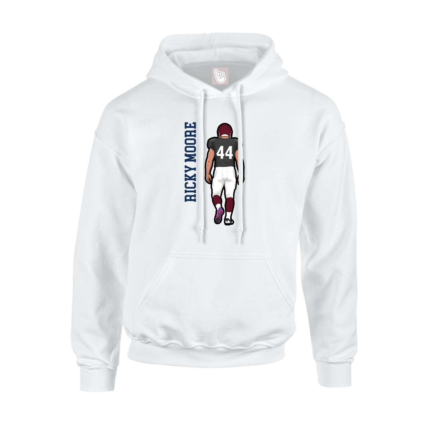 Youth Hoodie — Name Vertical in White