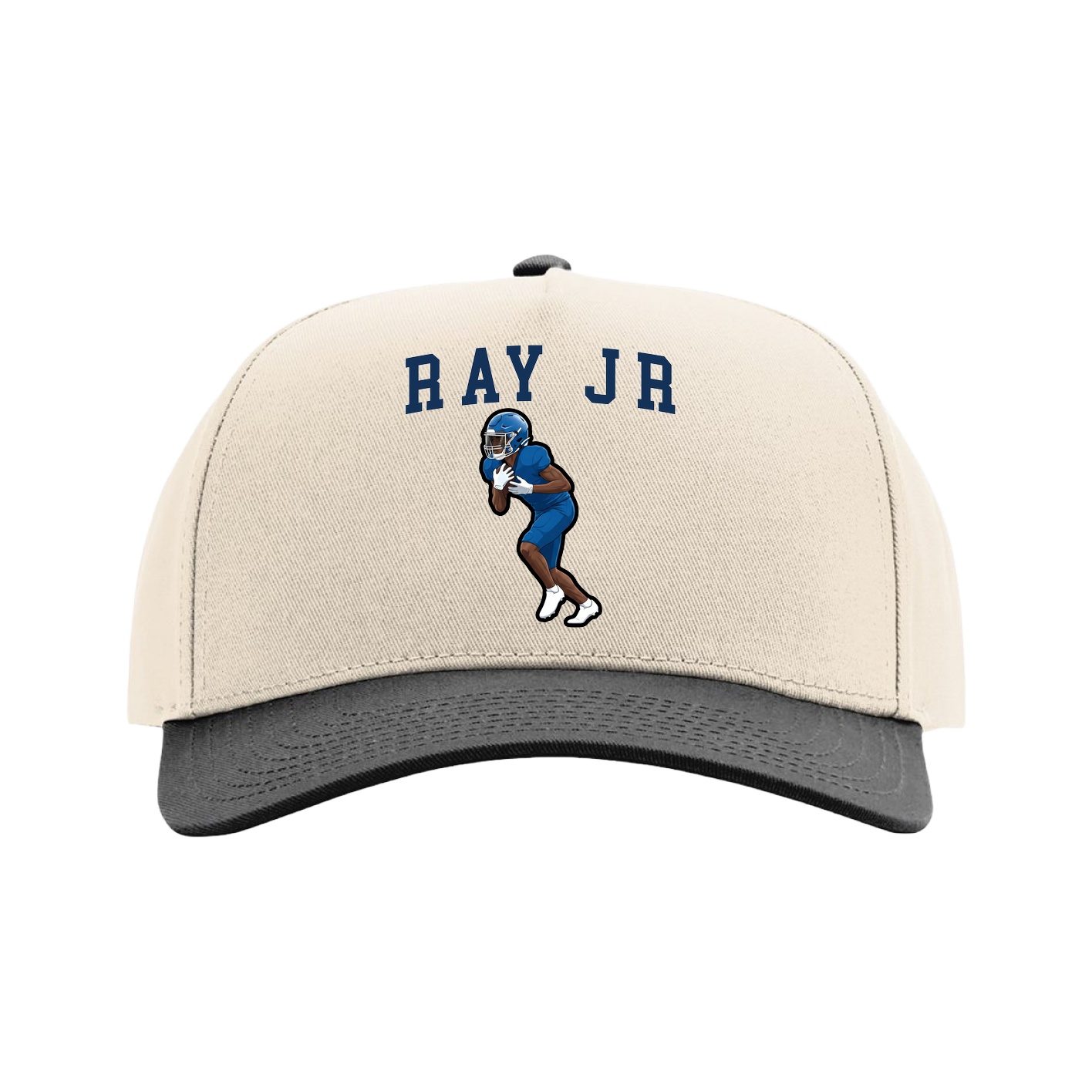 Full Fabric Five-Panel Champ Cap — Shirsey in Cream/Black