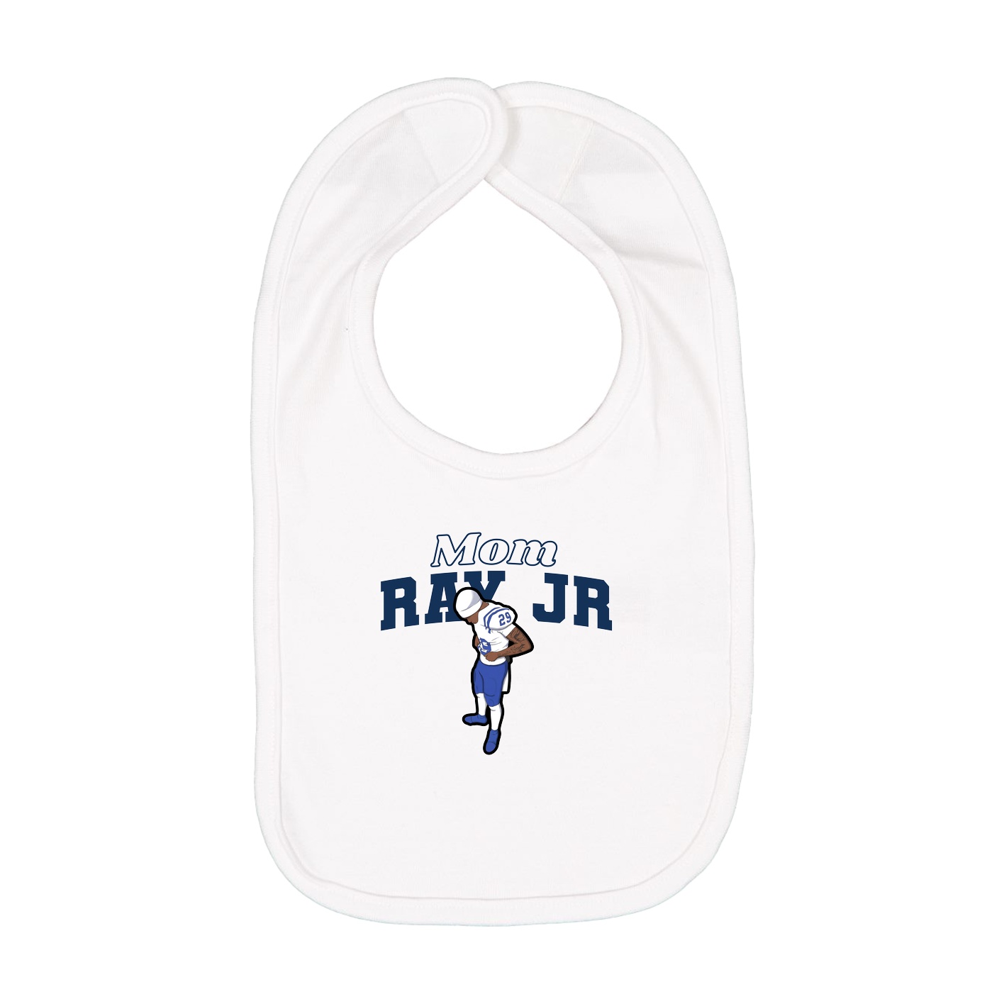 Infant Bib — Mothers Day Block in White