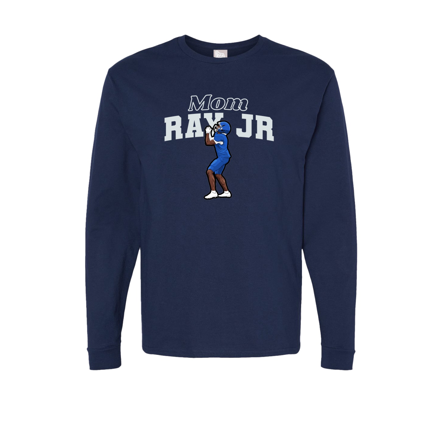 Long Sleeve Tee — Mothers Day Block in Navy