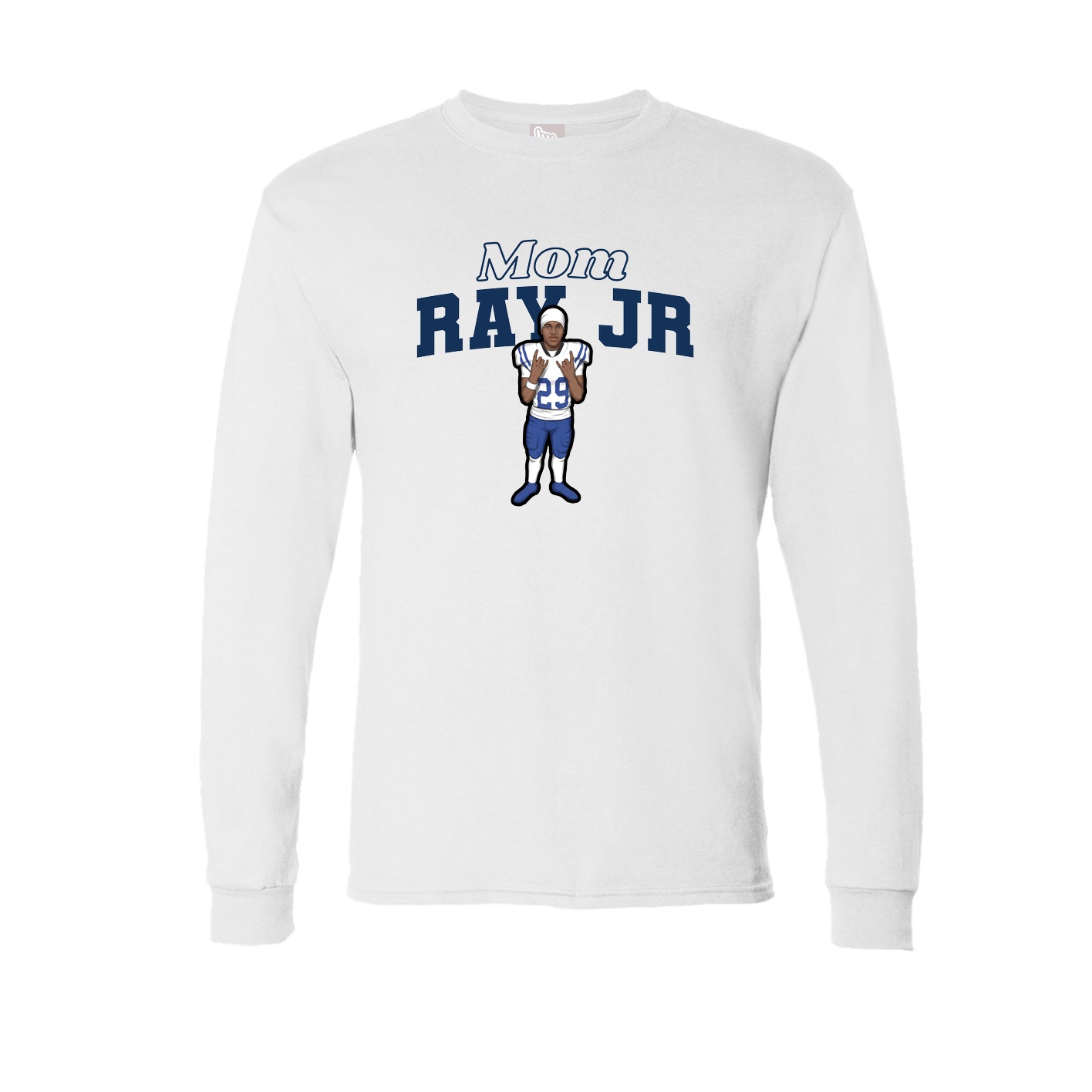 Long Sleeve Tee — Mothers Day Block in White