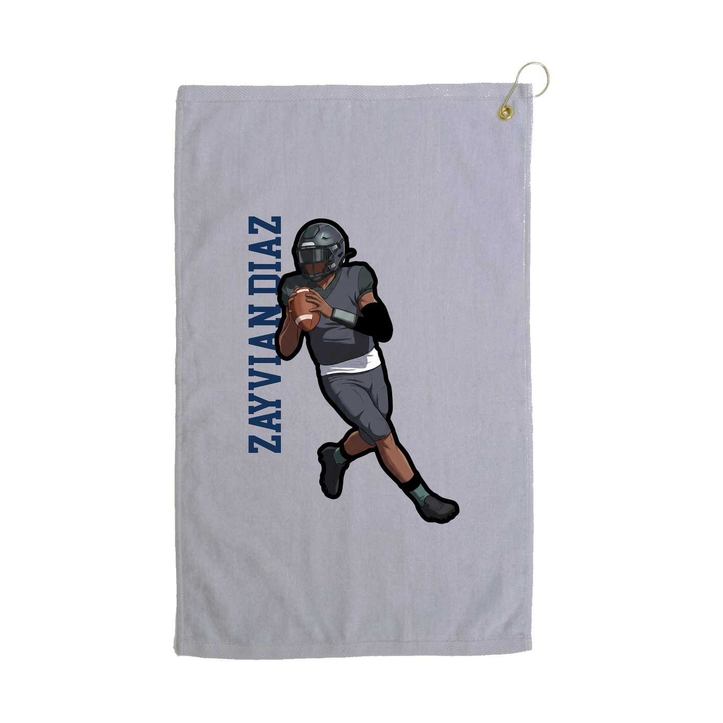 Golf Towel — Name Vertical in Grey