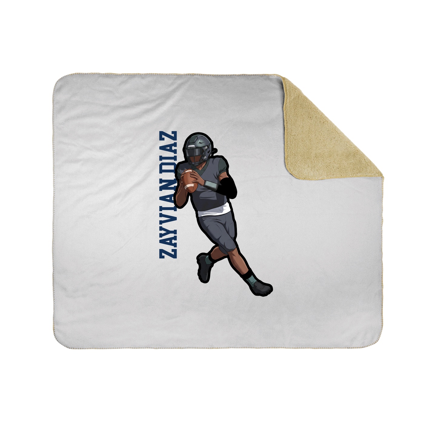 Throw Blanket — Name Vertical in White