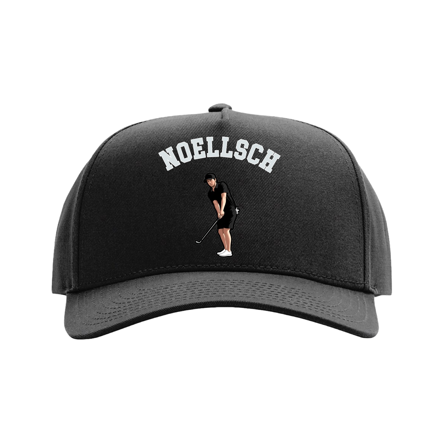 Full Fabric Five-Panel Champ Cap — Shirsey Arch in Black