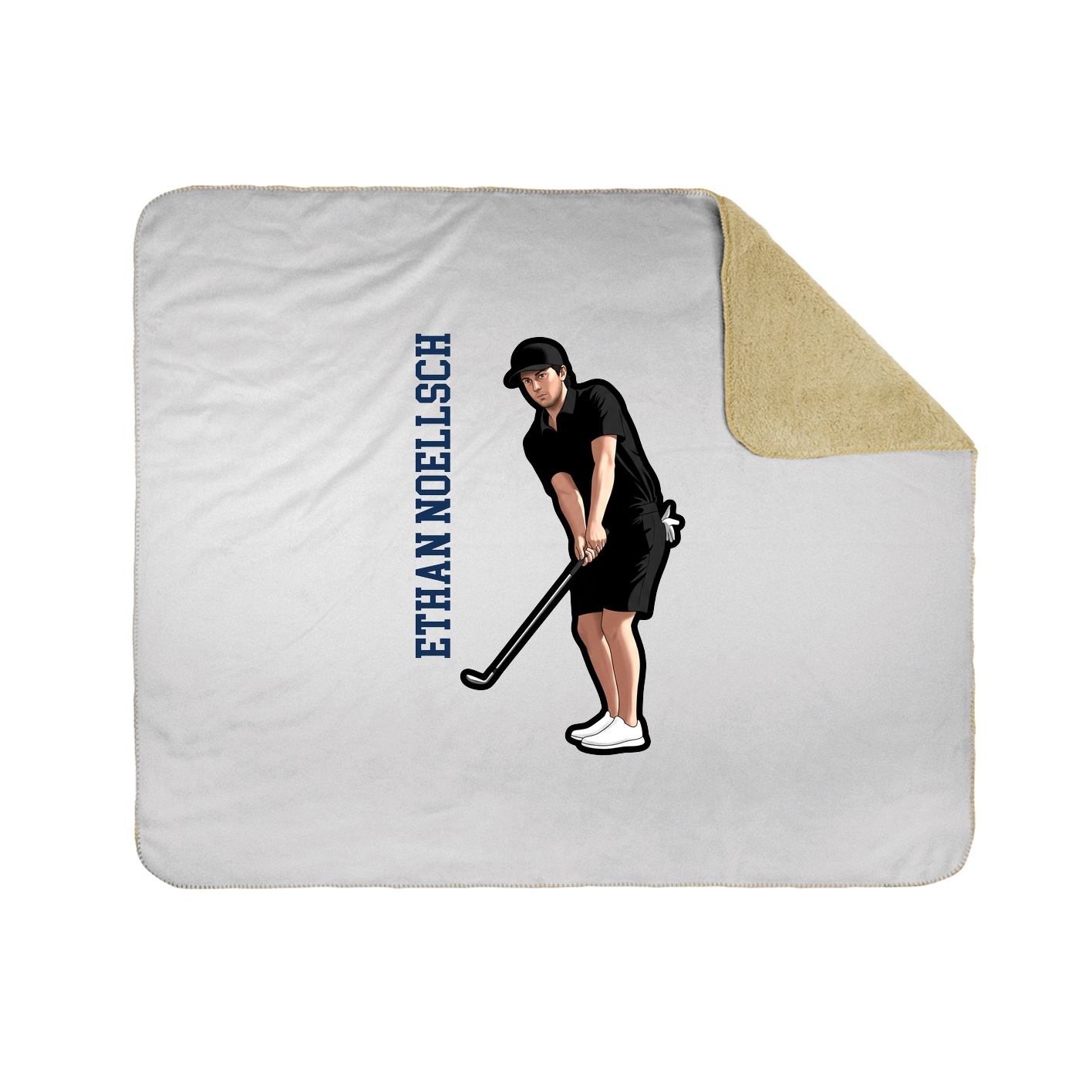 Throw Blanket — Name Vertical in White