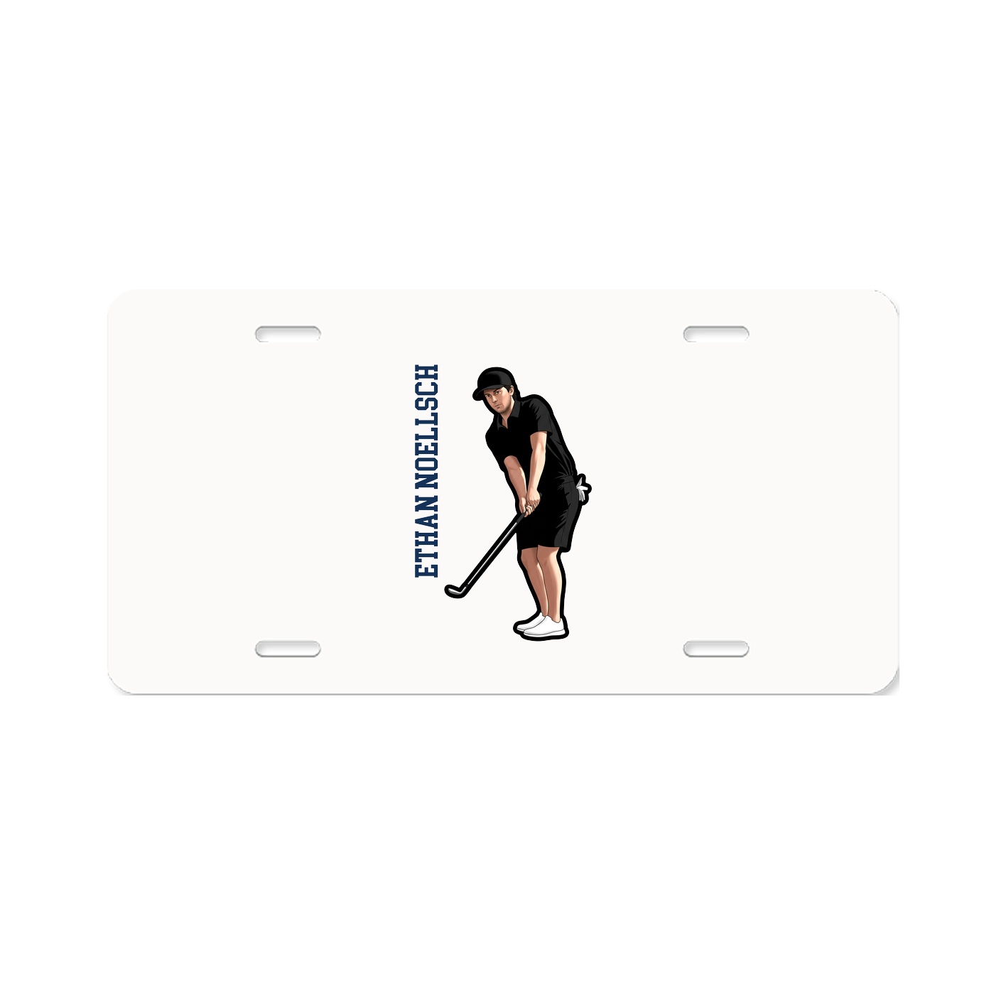 License Plate — Name Vertical in Classic