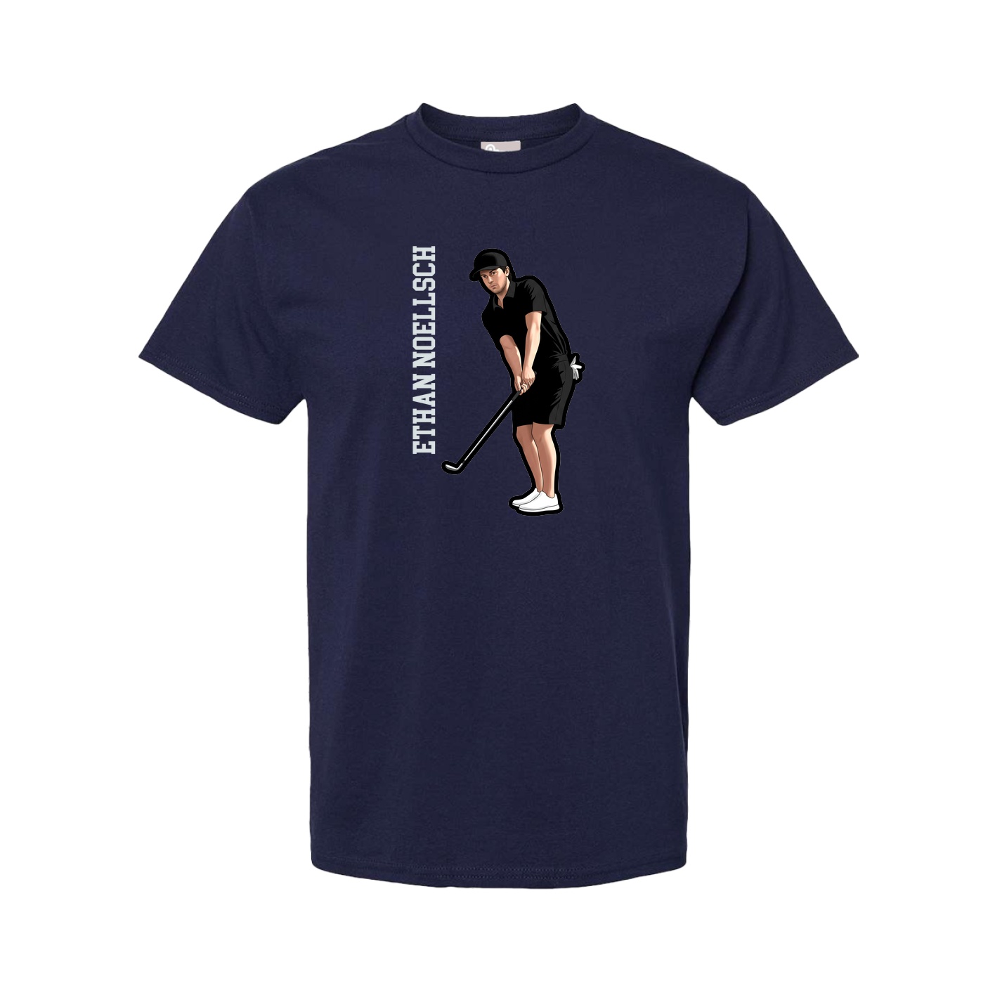 Youth Tee — Name Vertical in Navy