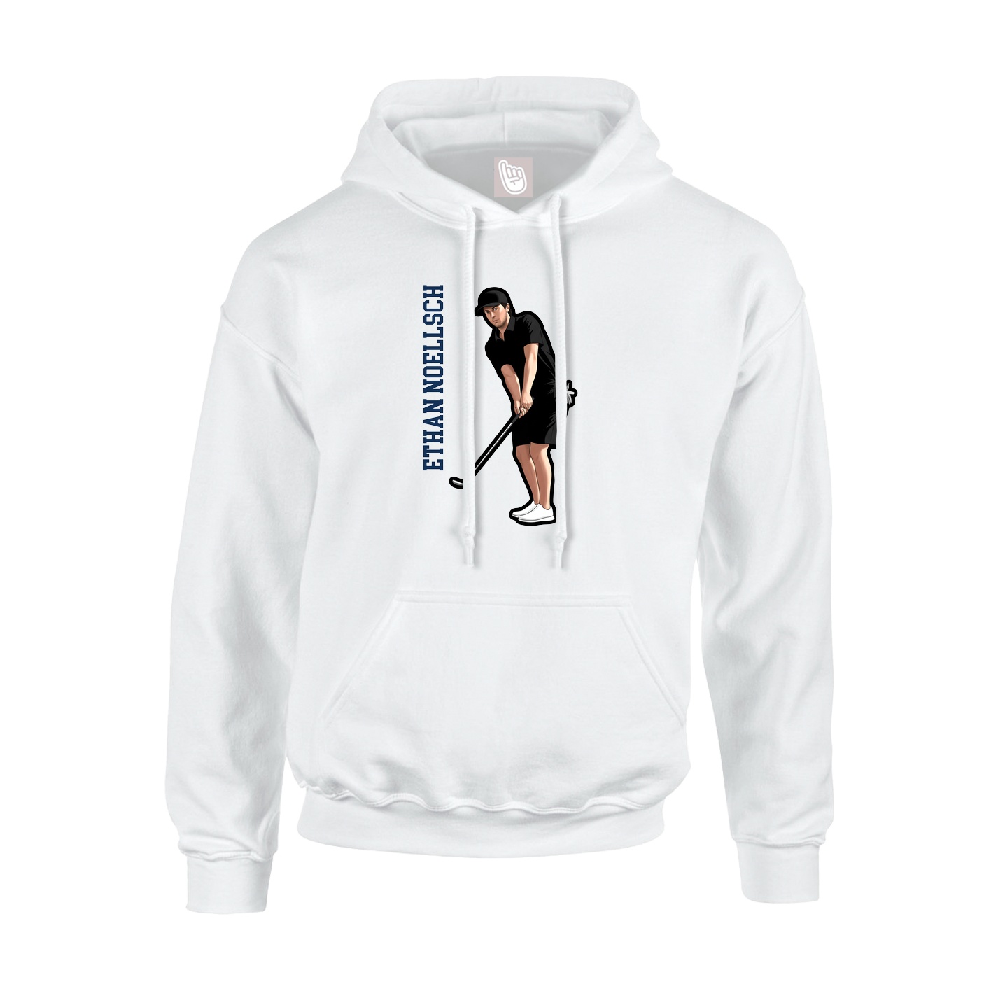 Hoodie — Name Vertical in White