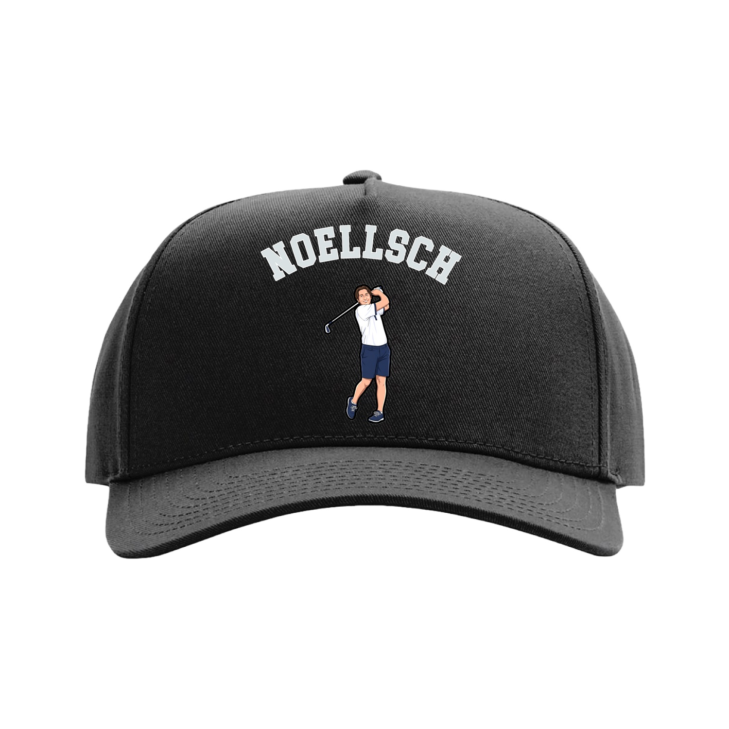 Full Fabric Five-Panel Champ Cap — Shirsey Arch in Black