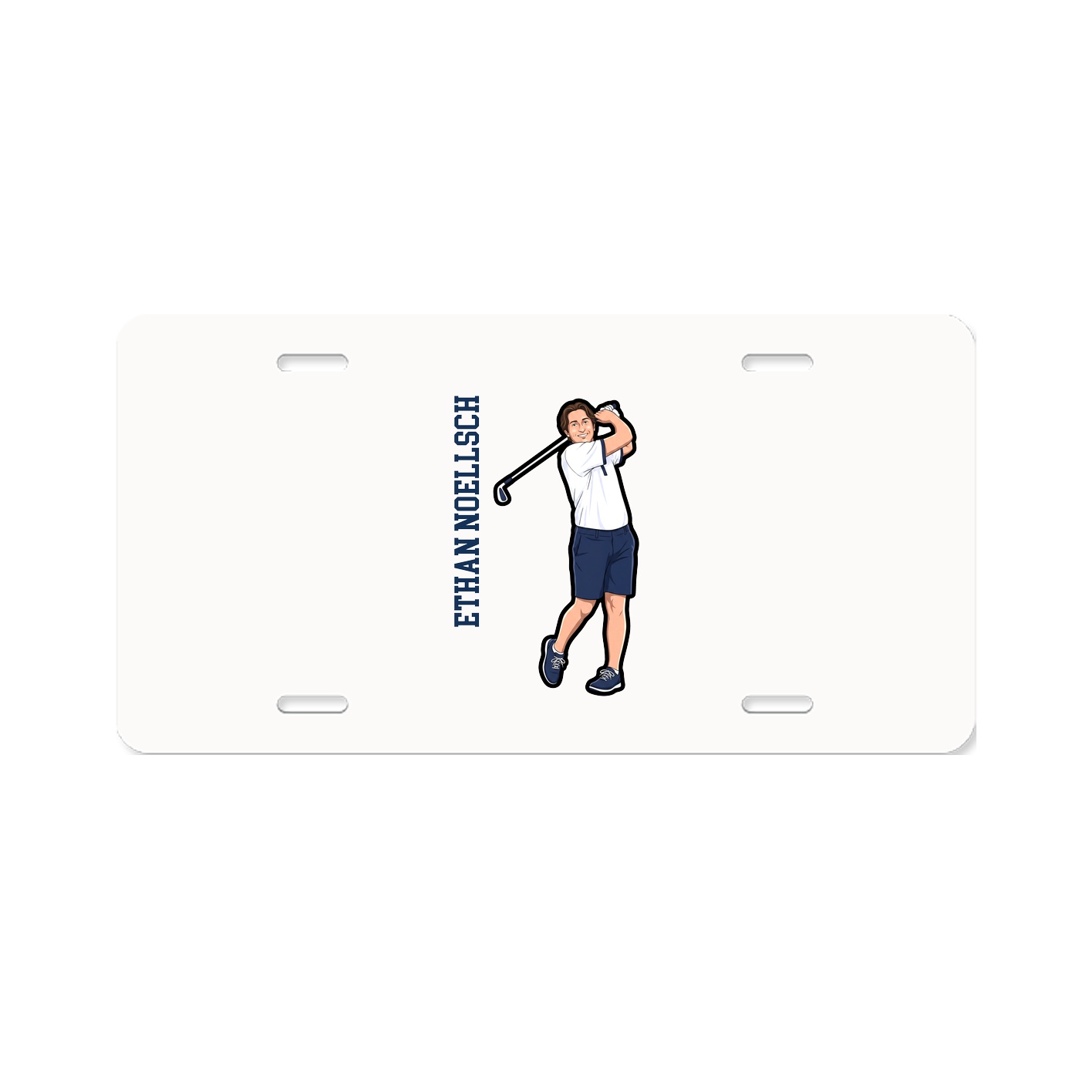 License Plate — Name Vertical in Classic