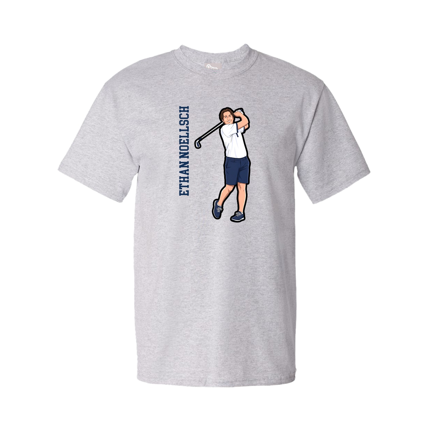 Tee — Name Vertical in Grey