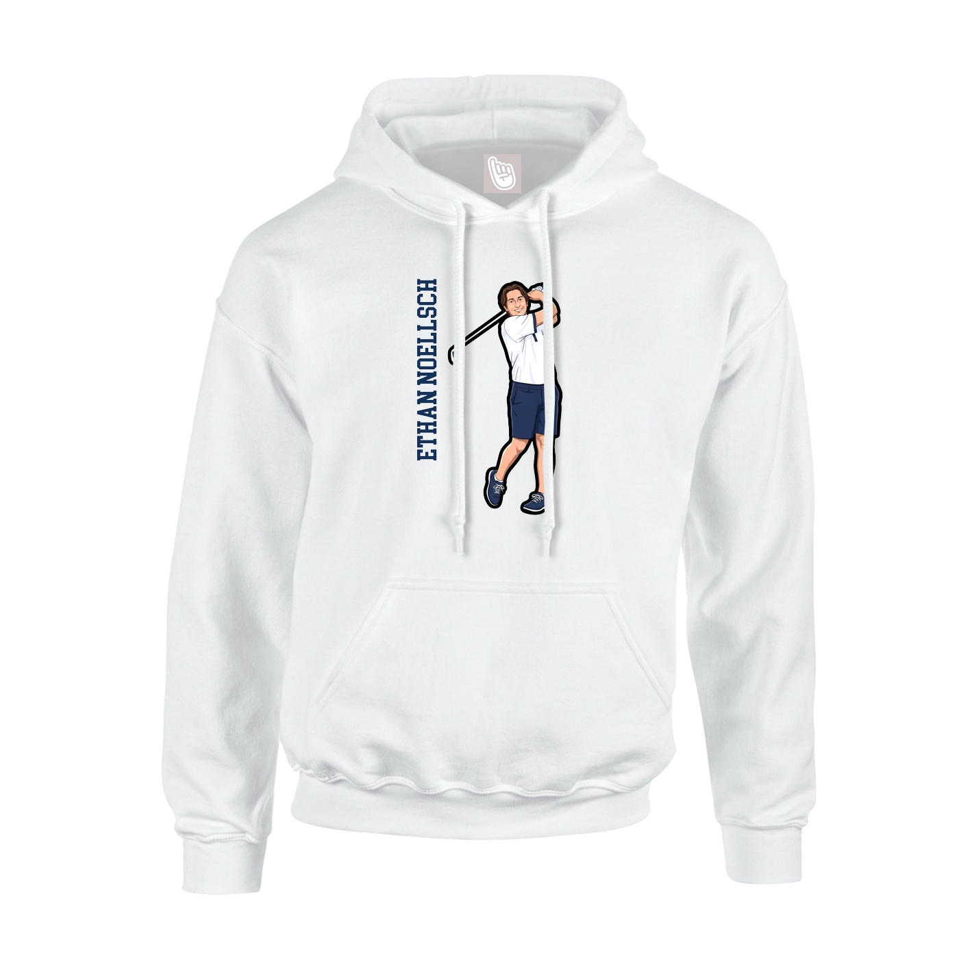 Hoodie — Name Vertical in White
