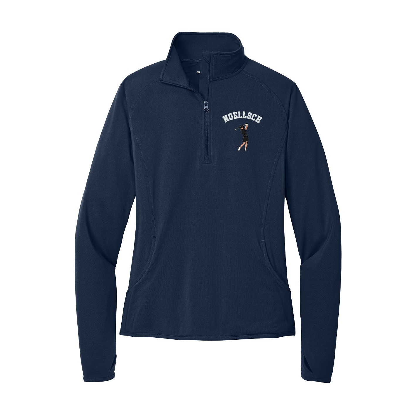 Women's Q-Zip Pullover — Shirsey Arch in Navy