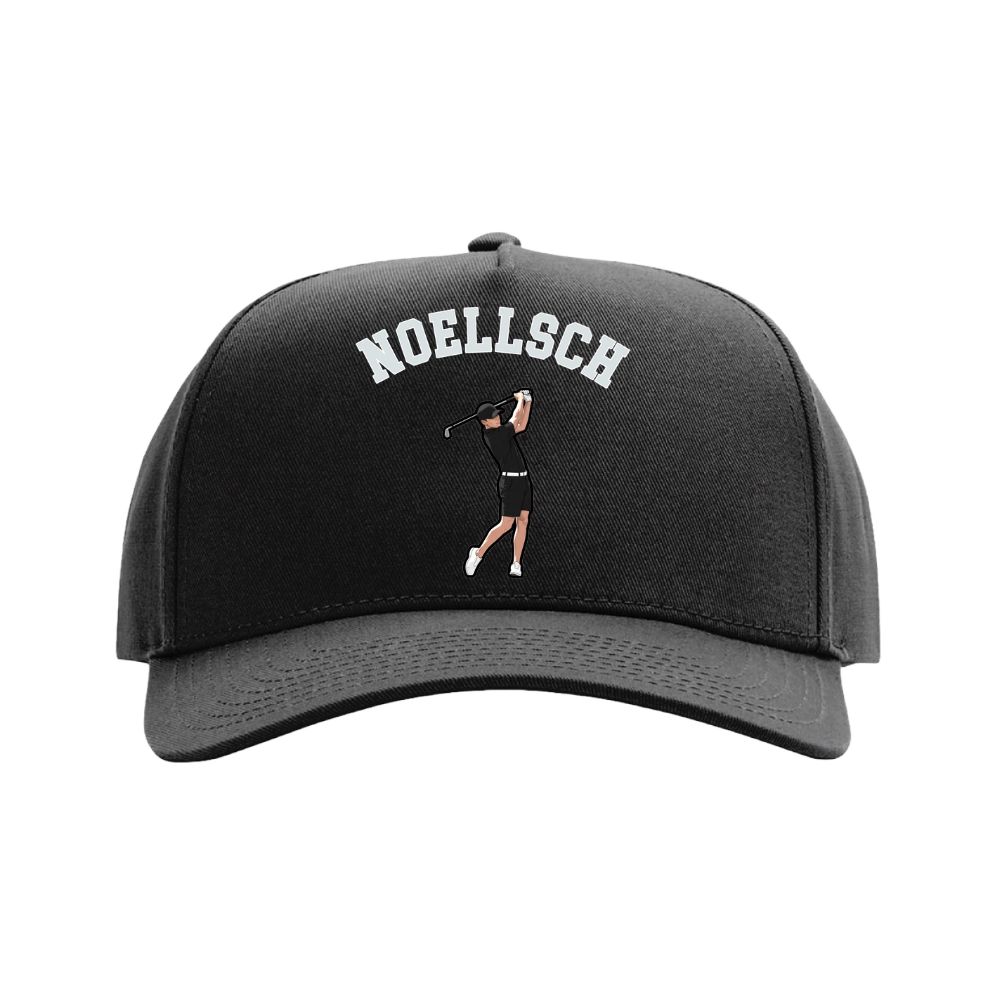 Full Fabric Five-Panel Champ Cap — Shirsey Arch in Black