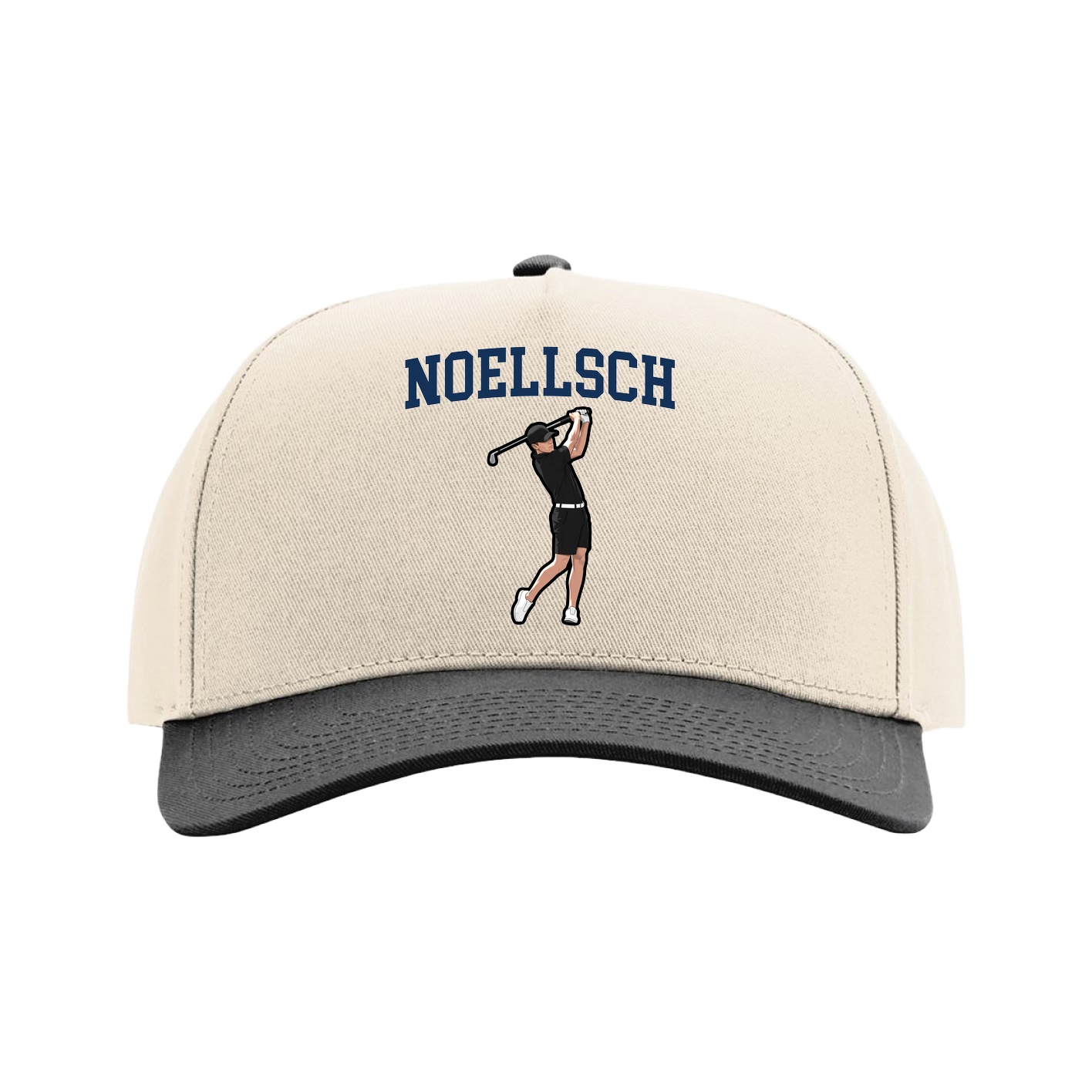 Full Fabric Five-Panel Champ Cap — Shirsey in Cream/Black
